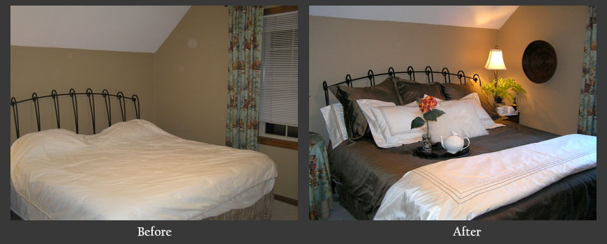 Guest bedroom before and after